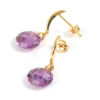 Pendientes amatista redonda tallada oro 18k