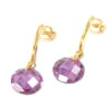 pendientes amatista redonda tallada oro 18k