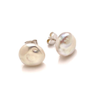 pendientes perla clasico plata