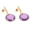 Pendientes piedra Amatista Redonda oro 18k