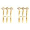 Pendientes oro tres barras
