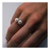 Anillo de Plata doble aro con perlas y circonitas