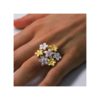 Anillo de Plata Chapado en Oro 4 Flores Nacar