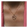 Collar Corazón Mamá de Plata Chapado en Oro con Circonitas