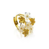 Anillo de Plata Chapado en Oro 4 Flores Nacar