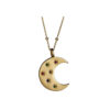 Cadena Luna de Plata Chapado en Oro con Circonitas de Colores