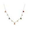 Cadena de Plata Chapado en Oro con Estrellas y Chatones de colores