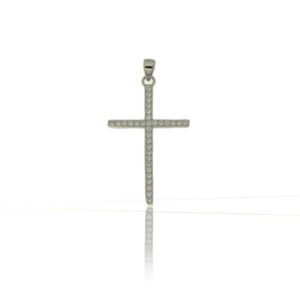 colgante plata cruz circonita