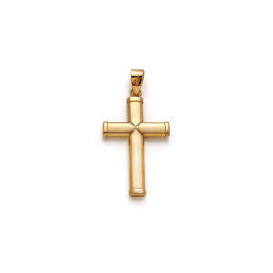 cruz de oro tubo ovalado con remates