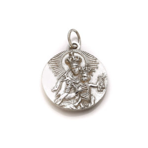 medalla plata virgen del carmen y sagrado corazon