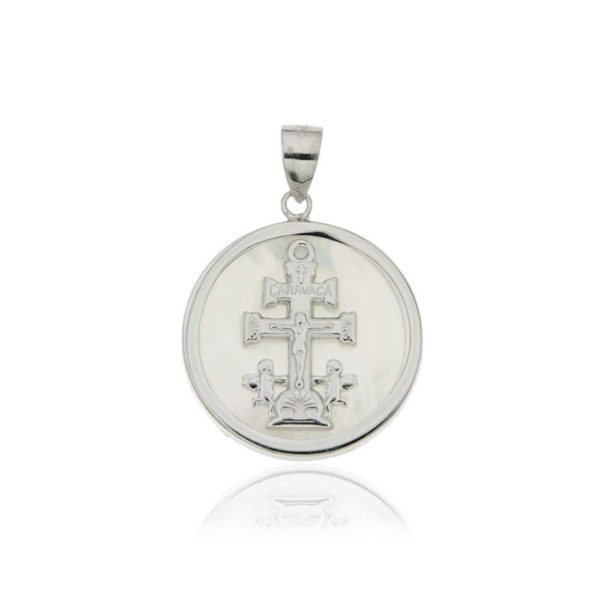 medalla plata nacar cruz de caravaca