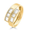 Anillo de oro cruzado circonitas baguette