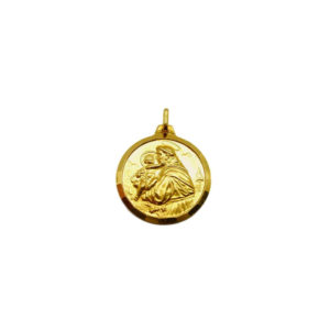 Medalla de oro San Antonio bisel ondas 20 mm