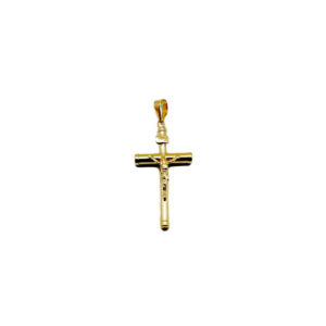 cruz de oro tipo crucifijo tubo redondo