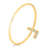 Anillo de Oro Letra L con circonitas