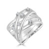 Anillo de oro con 6 hilos y 6 diamantes talla brillante con garras