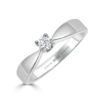 Anillo de oro con diamante talla brillante con 4 garras