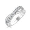 Anillo de oro cruceta liso-garras diamantes