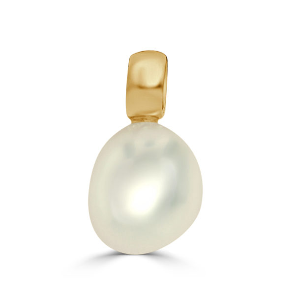 colgante de oro media cana con perla barroca 12 mm