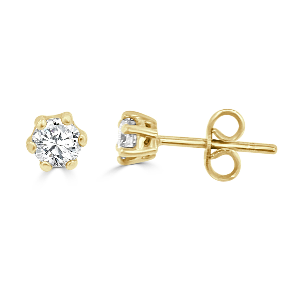 Tuercas para pendientes de 6 mm - Dorado con oro fino x6 - Perles & Co
