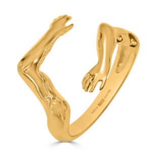 Anillo de plata chapado abrazo de madre