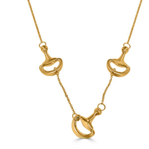 Cadena de plata bañada en oro 86 cm 5 bocados
