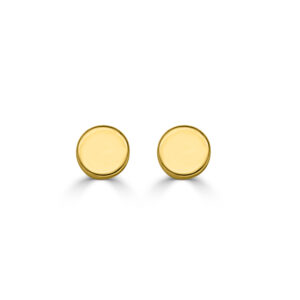 Pendientes de oro amarillo de 18k redondos lisos de 4mm