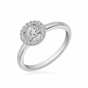 Anillo de Oro Blanco con Diamante Giullia | Joyería Orobriz