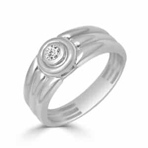 Anillo de Oro blanco Solitario gayón | Joyería Orobriz 1976