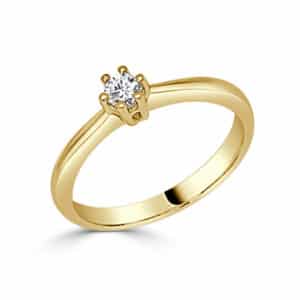 Anillo de Oro Solitario Cool 0,10cts | Joyería Orobriz 1976