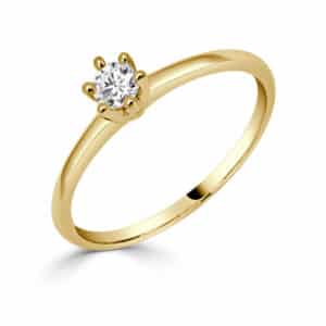 Sortija de Oro Solitario 0,12 quilates | Joyería Orobriz 1976