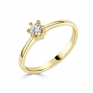 Anillo de Oro Solitario 0,10 cts | Joyería Orobriz 1976