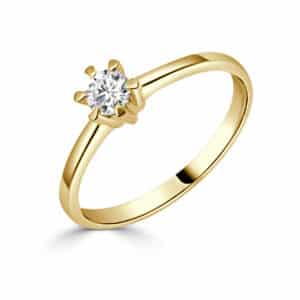 Anillo de Oro Solitario 0,20 cts | Joyería Orobriz 1976