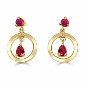 Pendientes de Oro Califa Rojo | Joyería Orobriz 1976