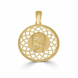 Medalla Virgen Niña redonda 16mm calada