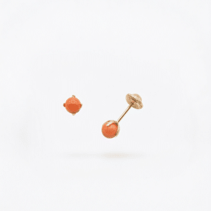Pendientes de coral 4 mm con garras